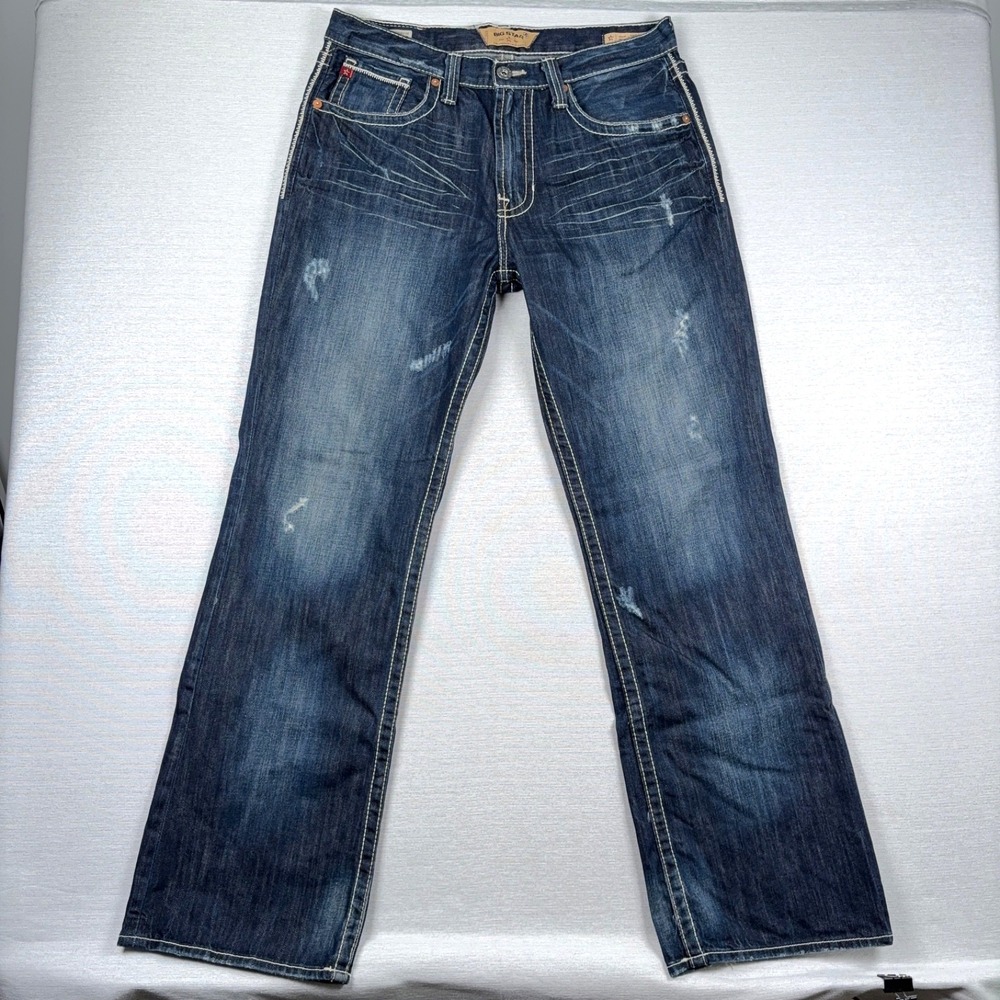 Big Star Voyager Loose Jeans Mens 34L (34x34) Blue Cotton Straight